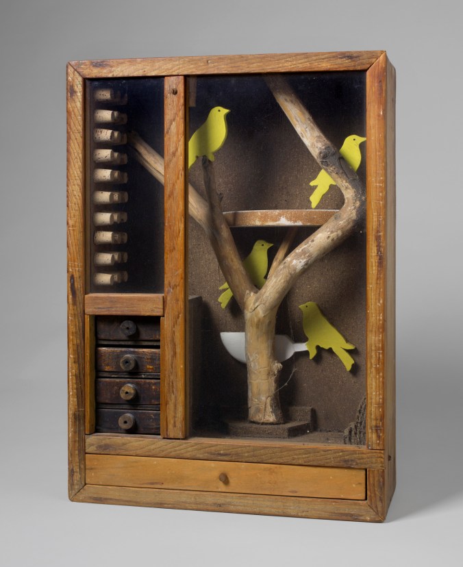 joseph-cornell-aviary-with-yellow-birds